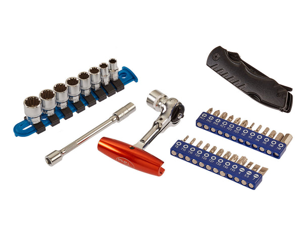 Motorcycle Tool Kit: For BMW, KTM, Yamaha and more. Tools on table
